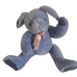 Vintage FIESTA Plush Periwinkle Blue 21 Jointed Bunny Stuffed Animal